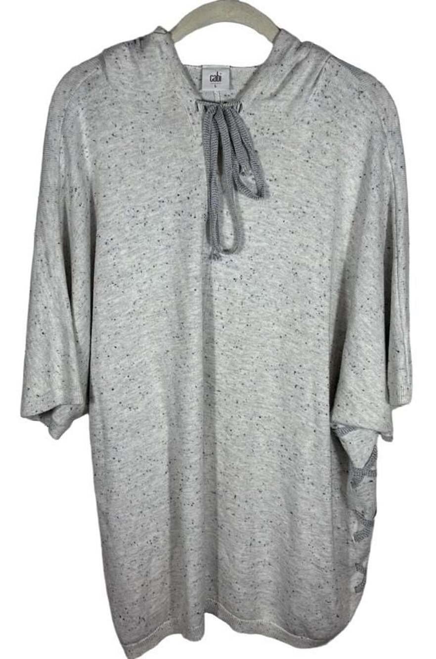 Cabi Gray Speckled Knit Hooded Poncho Size L